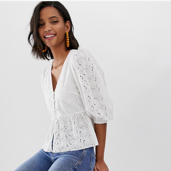 Floral embroidered peplum blouse - Picture 3 of 4